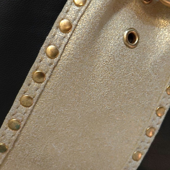 Genuine Leather Gold Chain-Embellished Belt - Picture 2 of 15